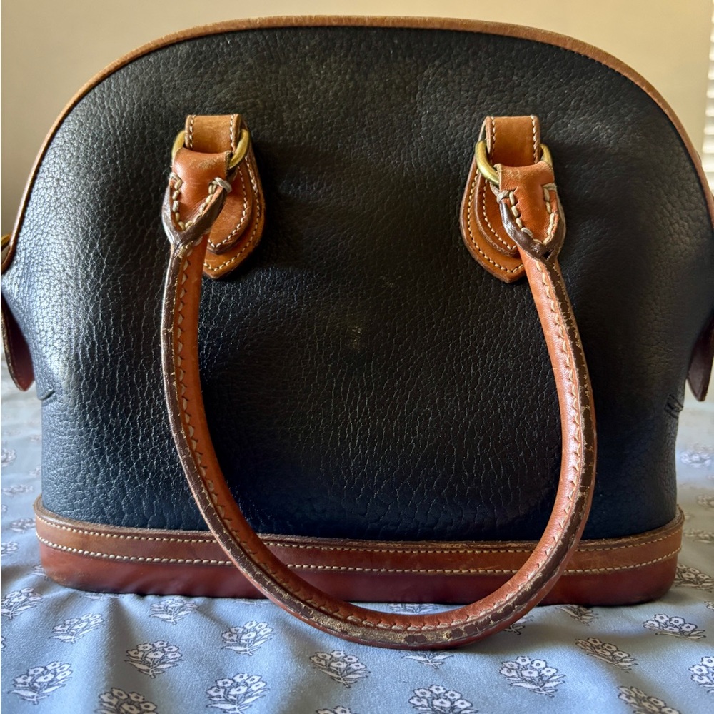 Dooney & Bourke Black and Tan Satchel - Picture 3 of 11